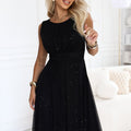 Shimmer Chiffon Maxi - Black