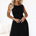 Shimmer Chiffon Maxi - Black
