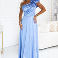 Goddess Satin Maxi - Blue