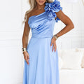 Goddess Satin Maxi - Blue