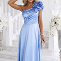 Goddess Satin Maxi - Blue