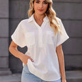 Cotton Linen Shirt Casual Shirt With Two Pockets