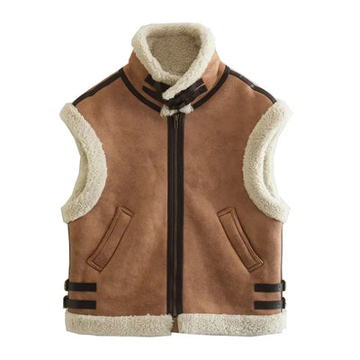 Ivory Shearling Vest