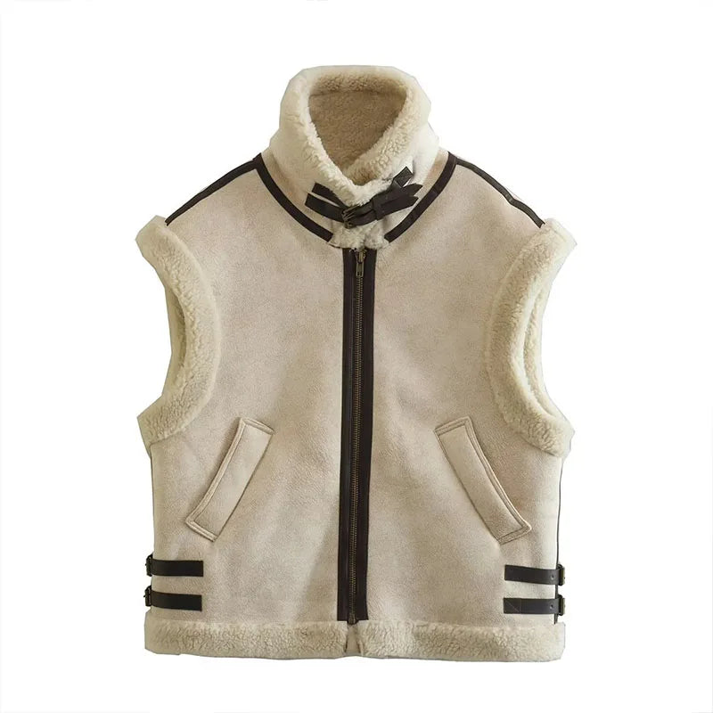 Ivory Shearling Vest