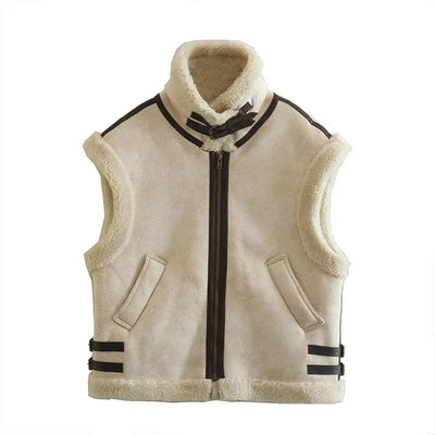 Ivory Shearling Vest