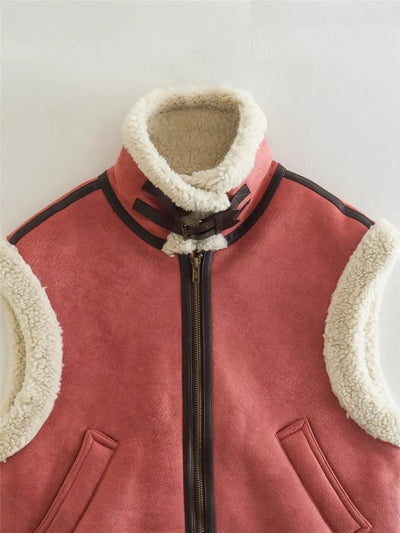 Ivory Shearling Vest