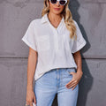 Cotton Linen Shirt Casual Shirt With Two Pockets