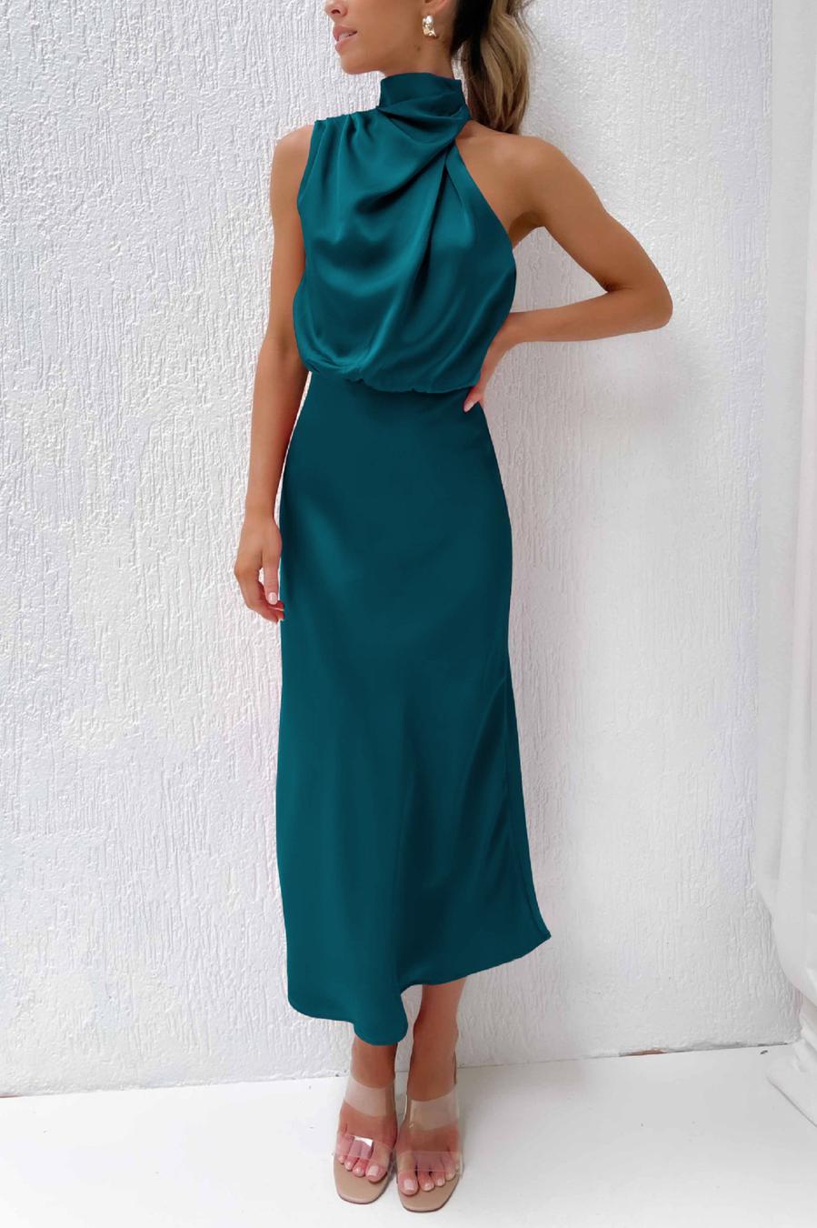 Elegance Knit Dress - Crystal Teal