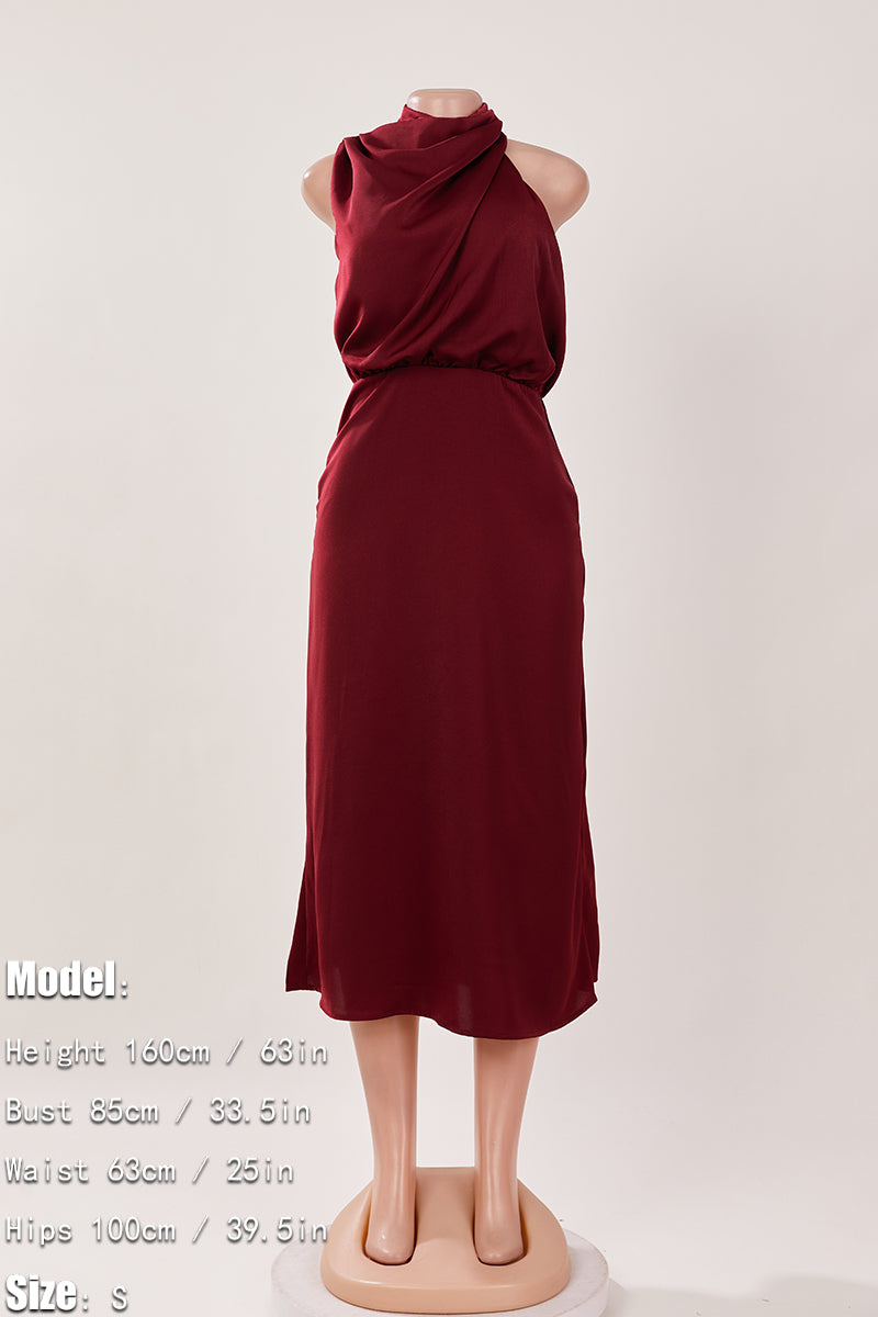 Elegance Knit Dress - Burgundy