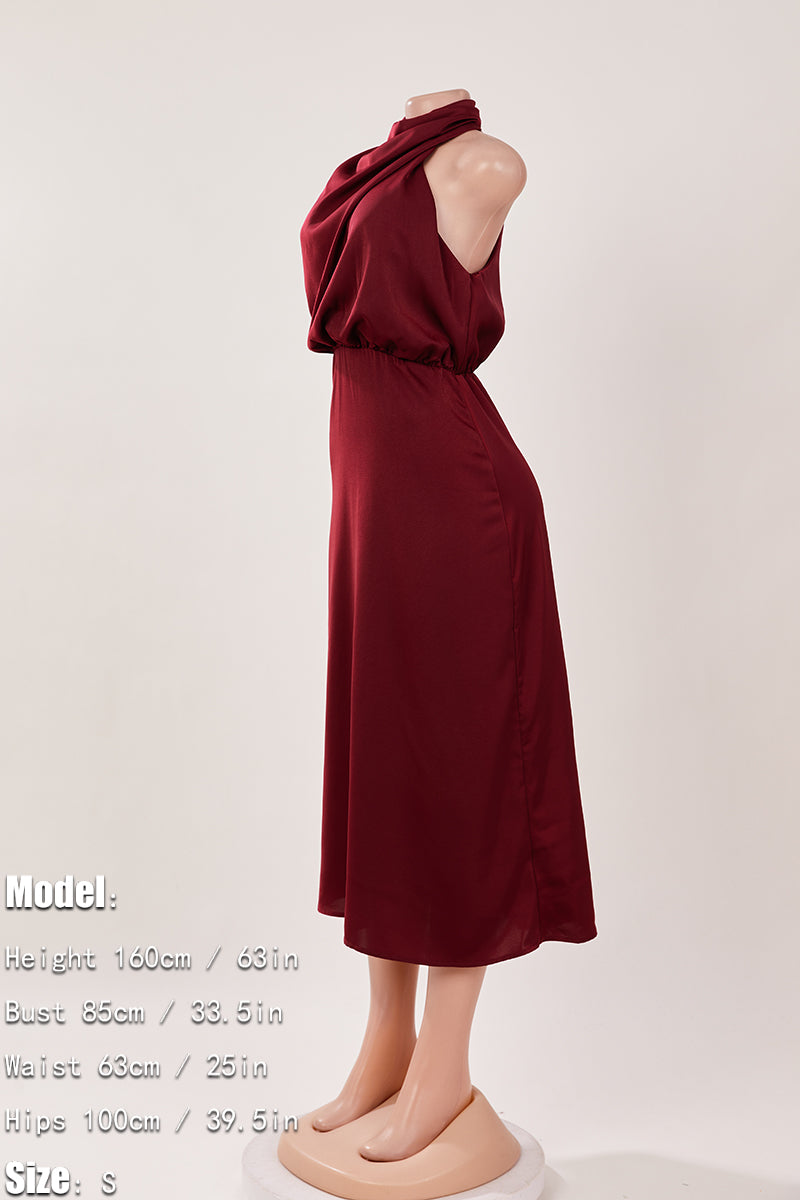 Elegance Knit Dress - Burgundy