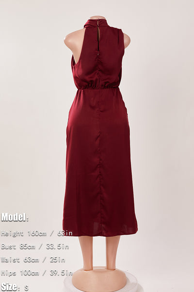 Elegance Knit Dress - Burgundy