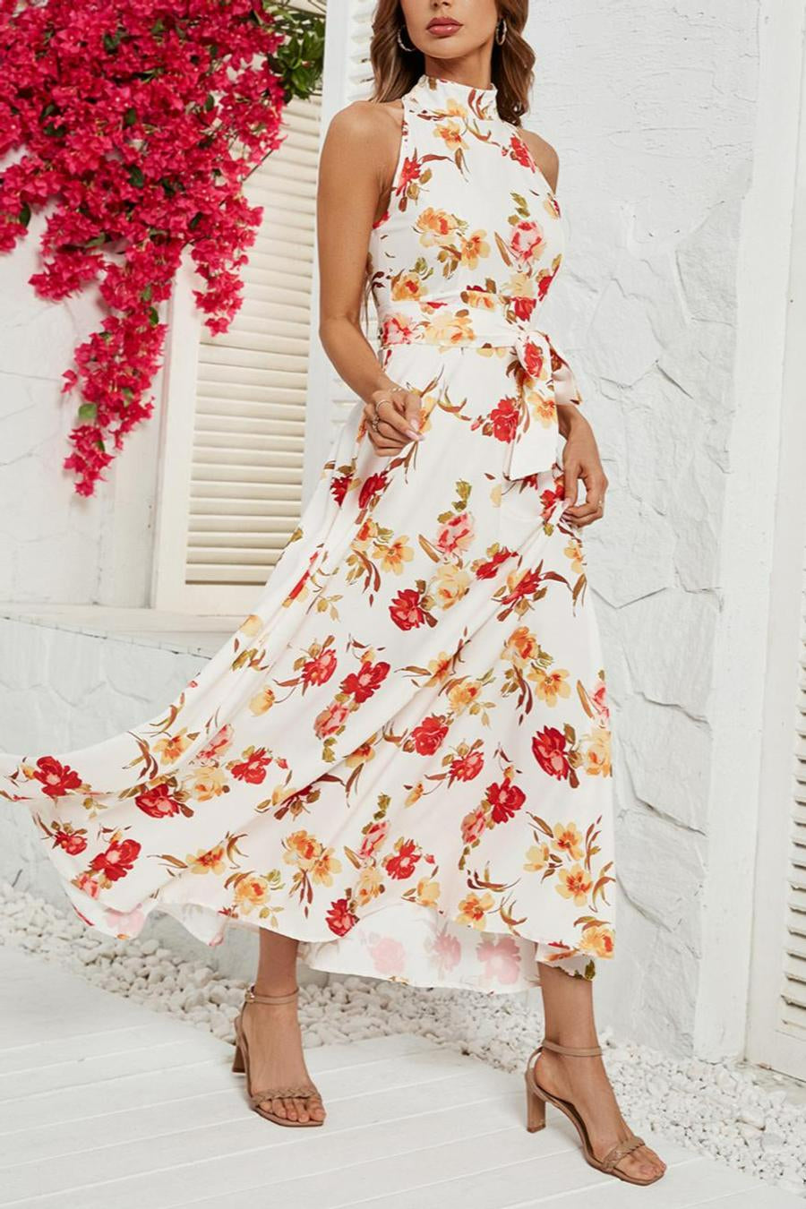Pretty Poppy Floral A-Line Dress