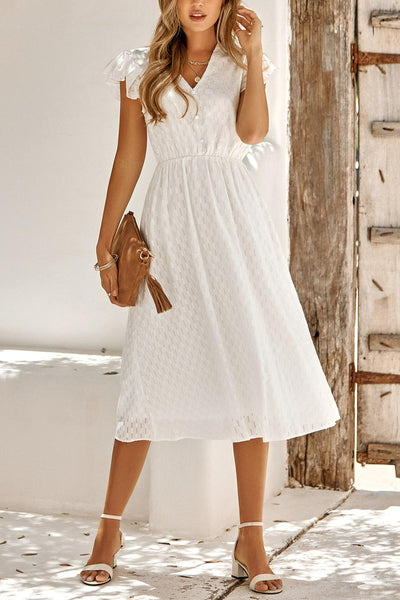 Romantic Ruffled Mid-Length Dress