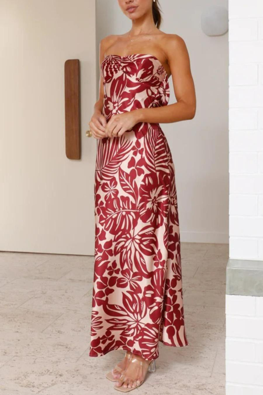 Date Night Strapless Floral Gown