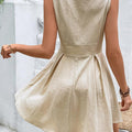 Solid Color Cotton V-Neck Mini