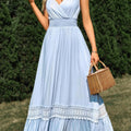 Classic Spaghetti-Strap Tiered Gown