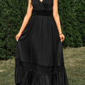 Classic Spaghetti-Strap Tiered Gown