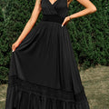 Classic Spaghetti-Strap Tiered Gown