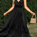 Classic Spaghetti-Strap Tiered Gown