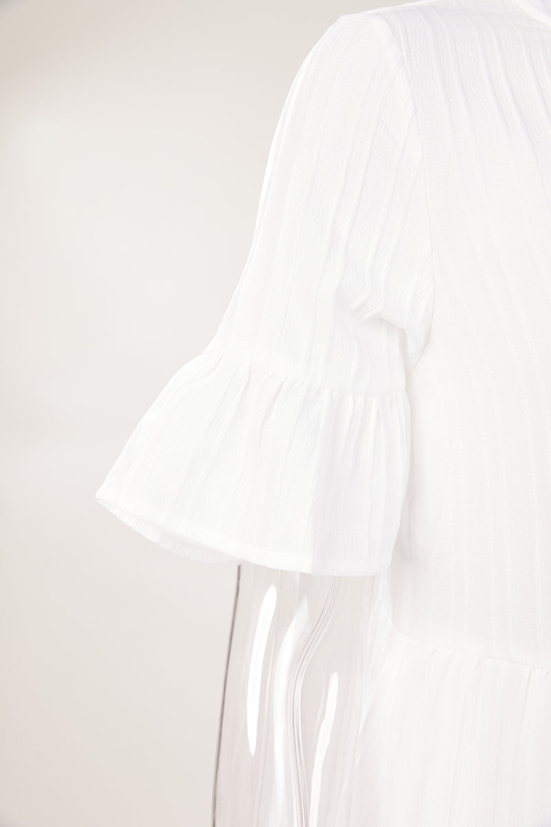 Influencer Tea-Length Short Sleeve Dress