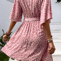 Celebration Short-Sleeve Wraparound Party Dress