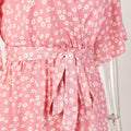 Celebration Short-Sleeve Wraparound Party Dress