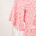 Celebration Short-Sleeve Wraparound Party Dress