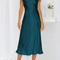 Posh Cap-Sleeve Midi Dress