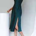 Posh Cap-Sleeve Midi Dress