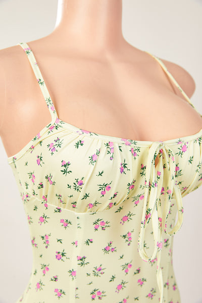 Sultry Spaghetti-Strap Floral Summer Dress