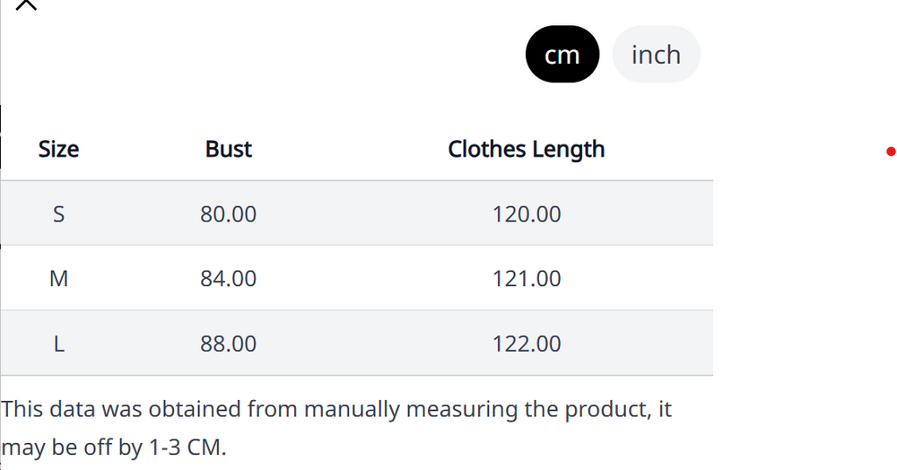 Size Chart