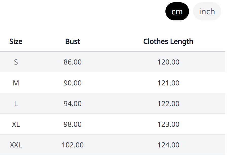 Size Chart