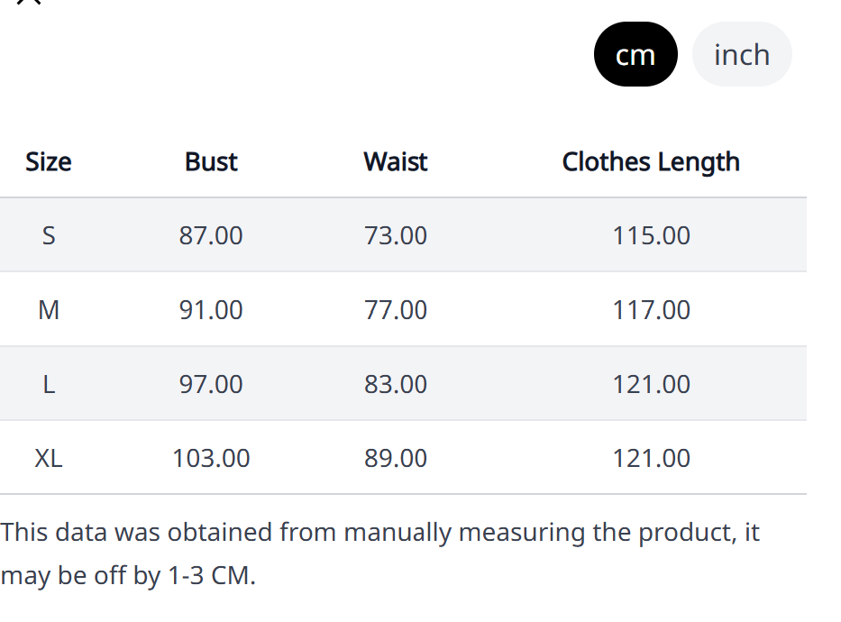 Size Chart