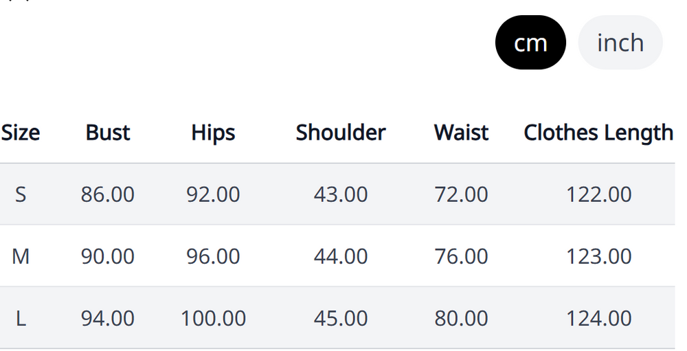 Size Chart