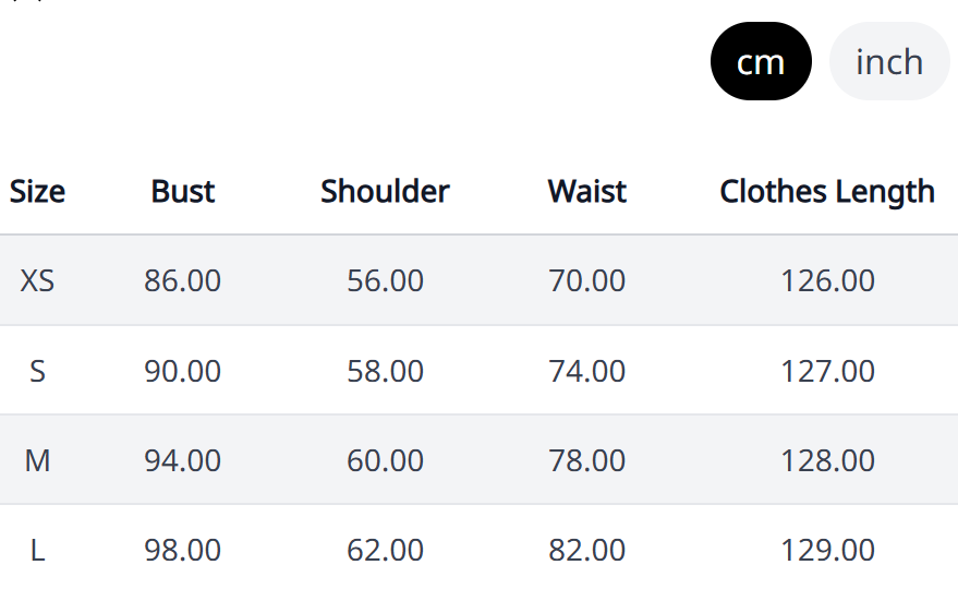 Size Chart