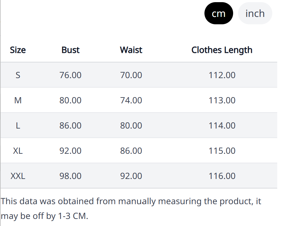 Size Chart