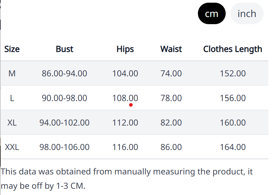 Size Chart