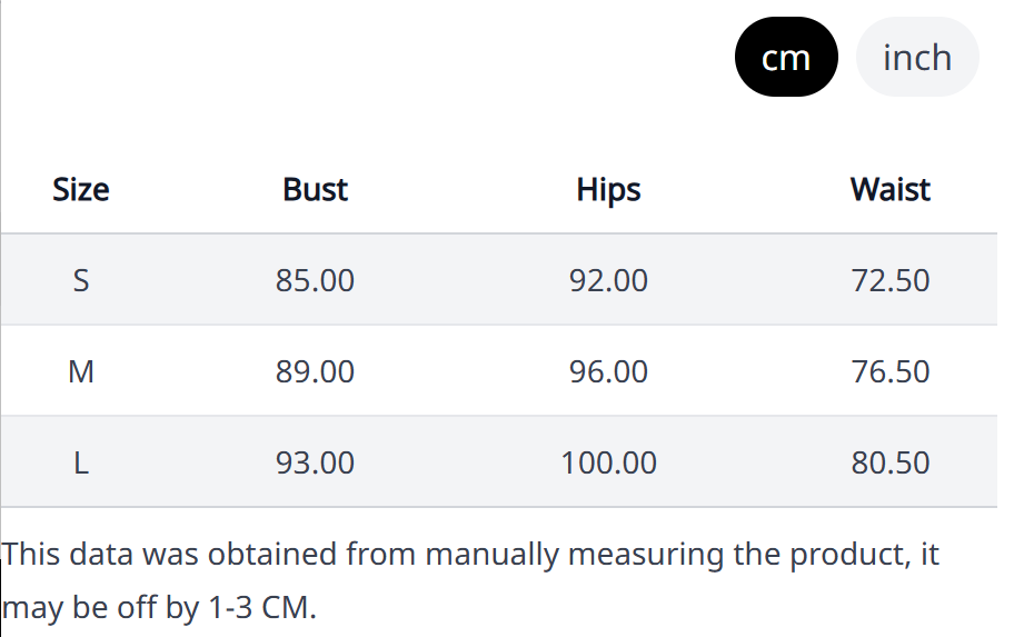Size Chart