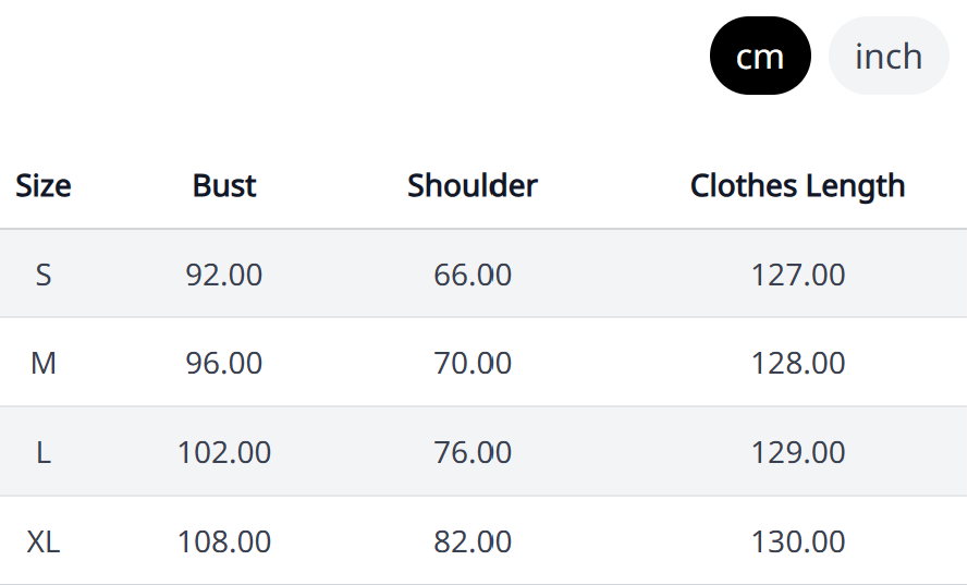 Size Chart