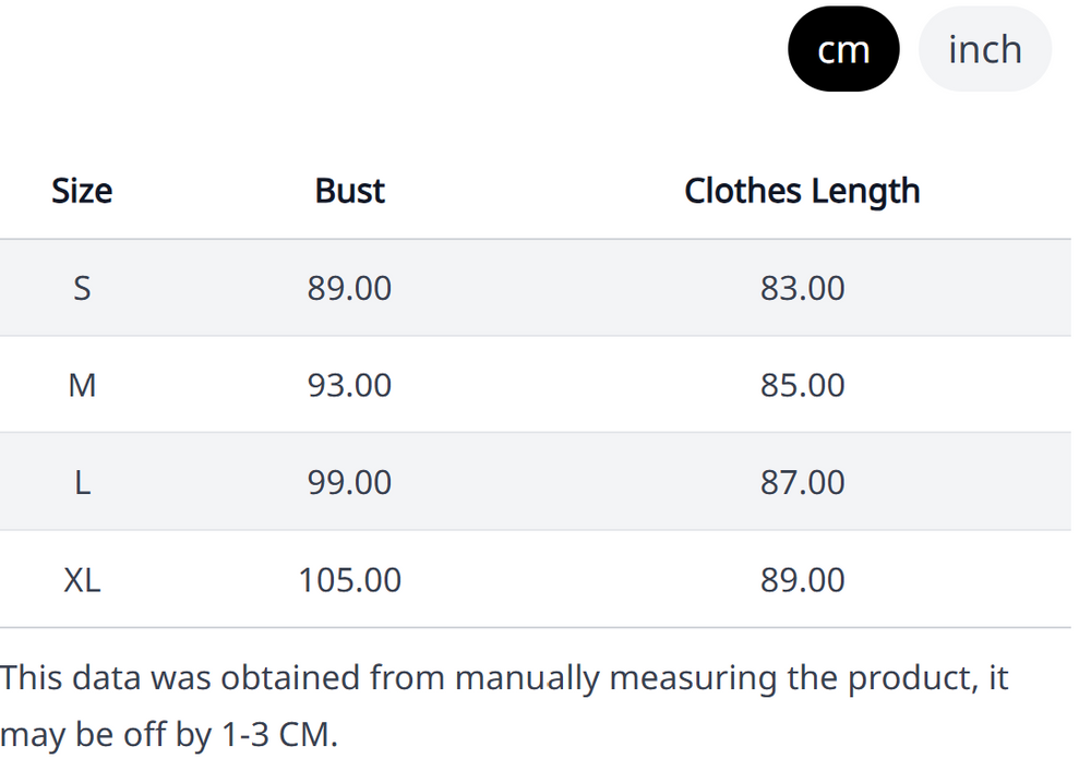 Size Chart