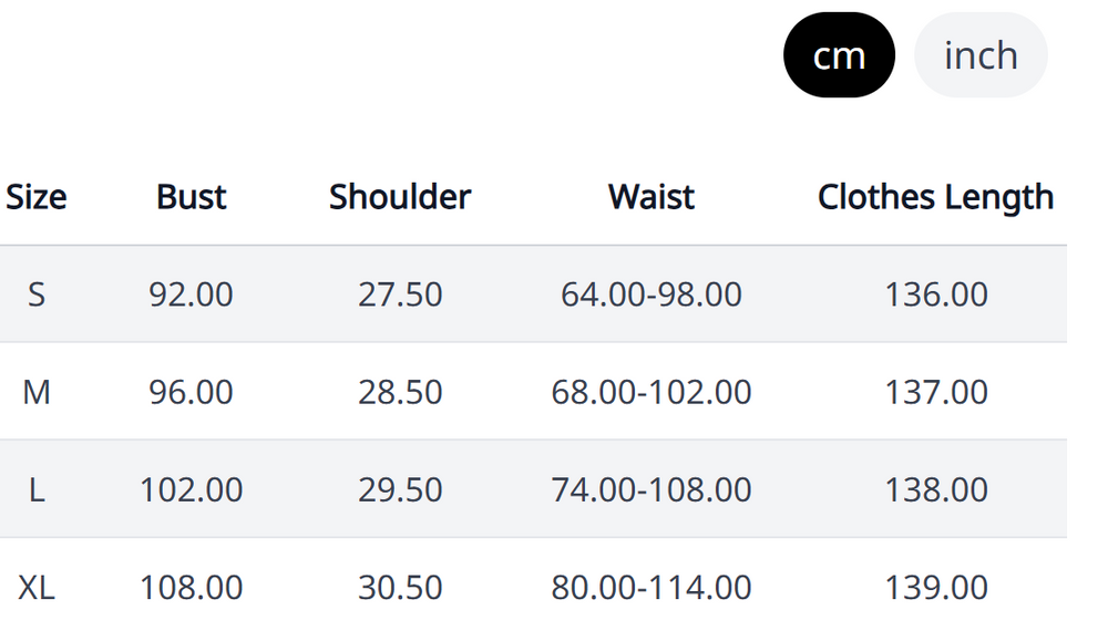Size Chart