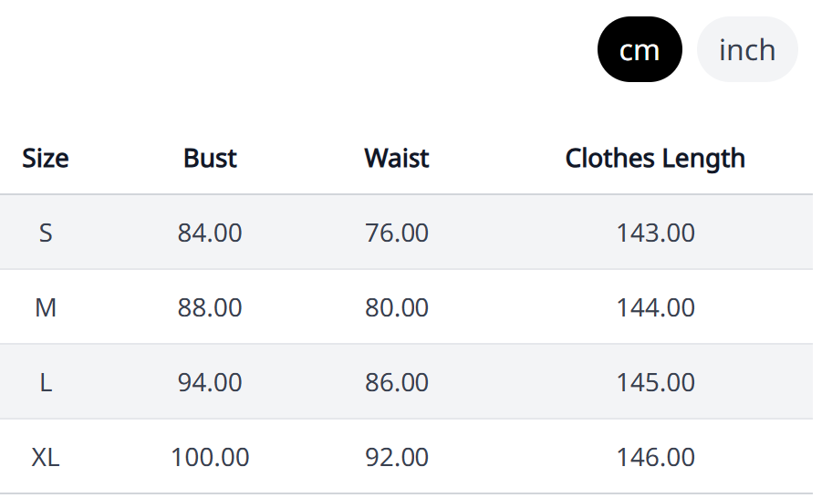 Size Chart
