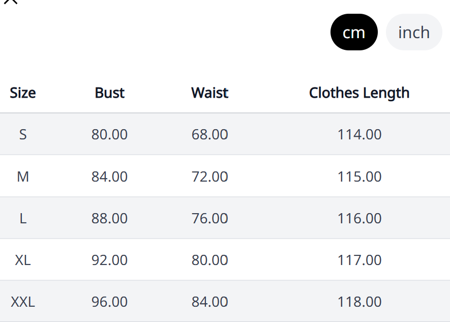 Size Chart