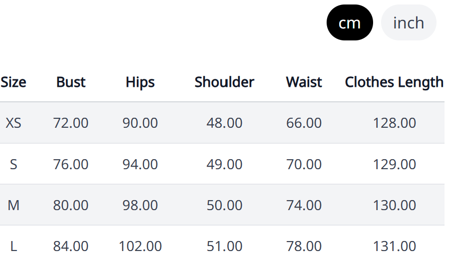 Size Chart