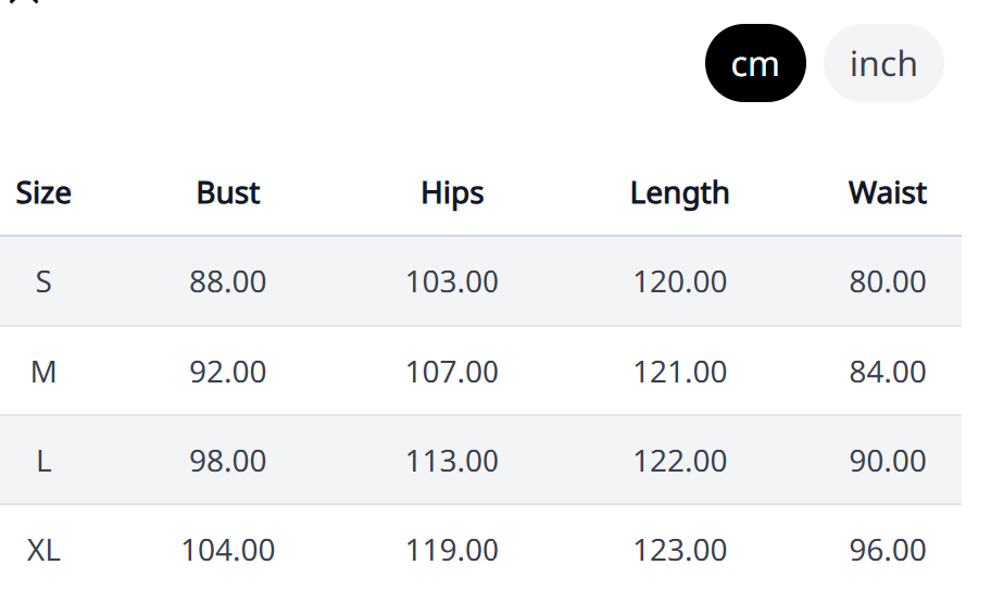 Size Chart