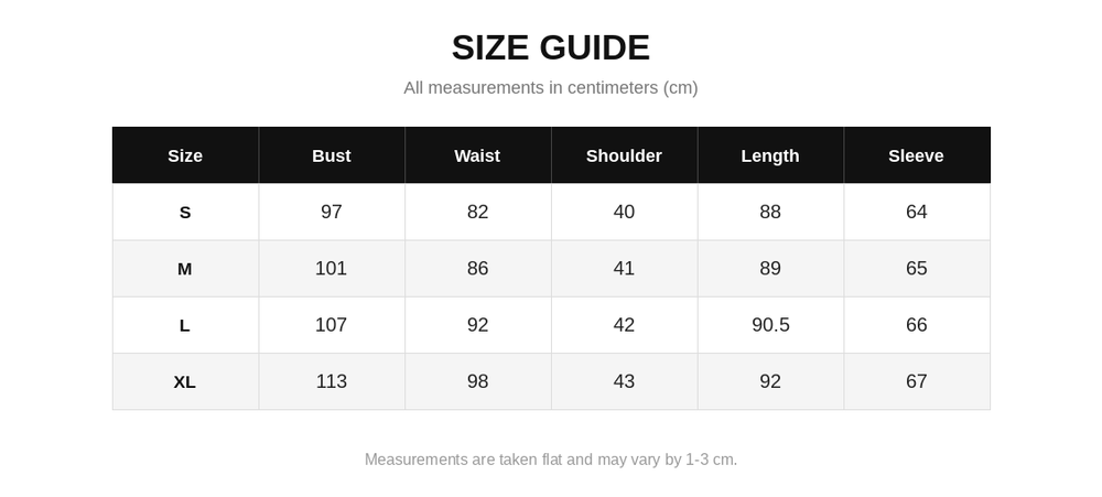 Size Chart
