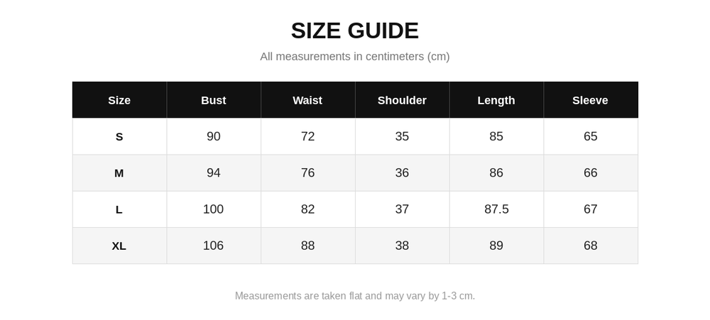 Size Chart