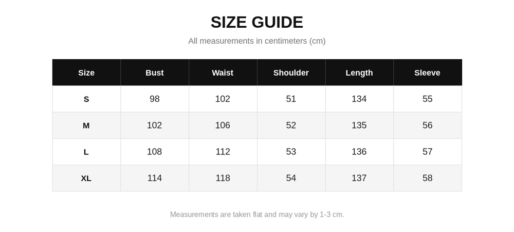 Size Chart