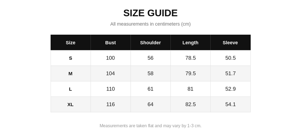 Size Chart