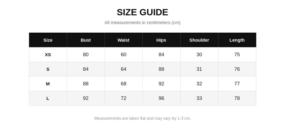 Size Chart